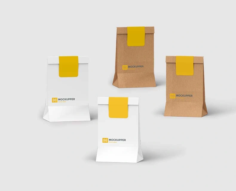 Wholesale Custom Color Printed Food Grade Packaging Multi Layer Greaseproof Kraft Paper Bag